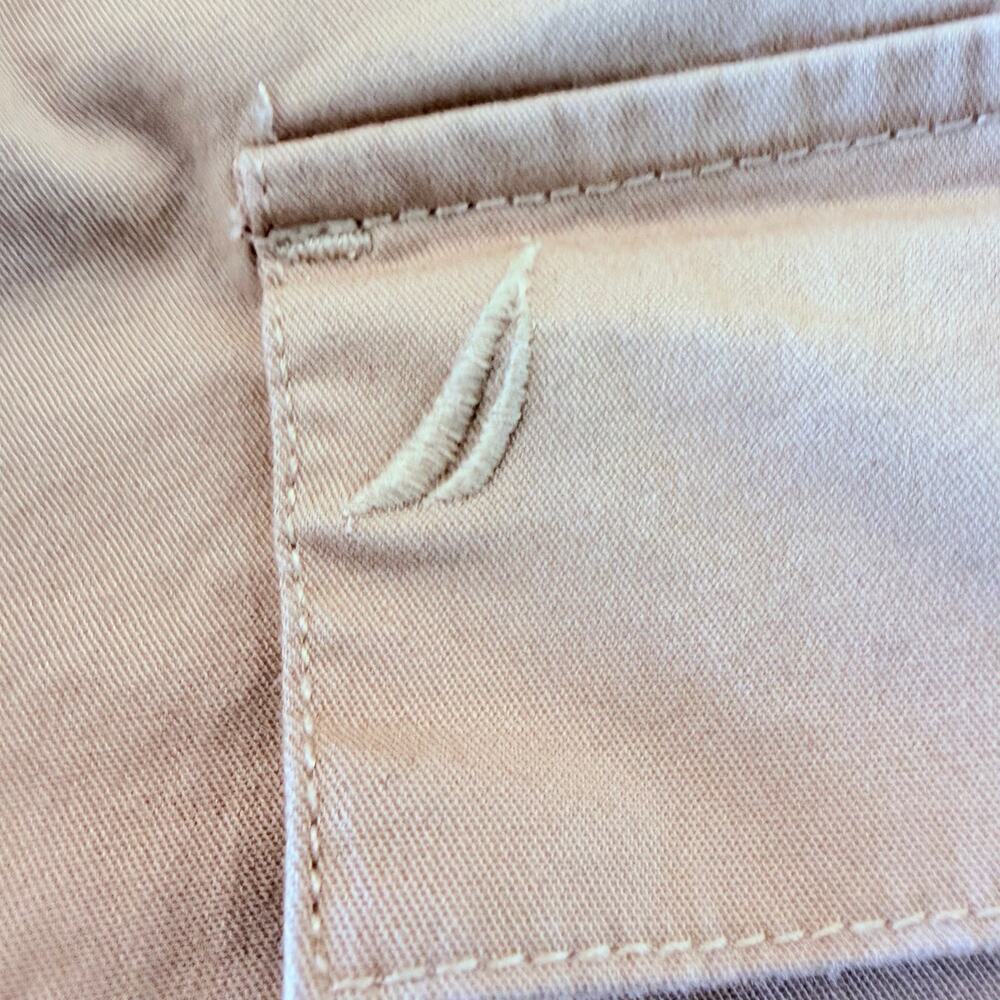 Nautica Jeans Khaki Cargo Pants Size 12 NWOT Drawstring Waist Cropped - Picture 4 of 11